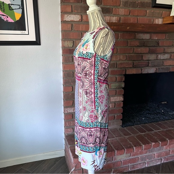 Etro Floral Paisley Print Sleeveless Midi Dress Sz 6 - Picture 5 of 10